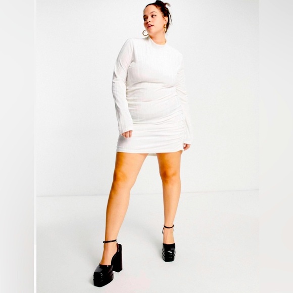 High neck white body con dress from ASOS - Picture 2 of 2